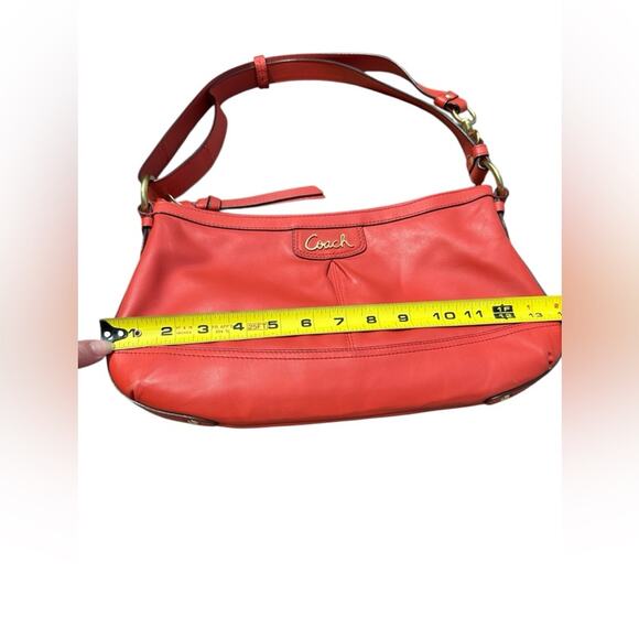 Coach Park Orange Leather Shoulder Bag - Picture 12 of 13